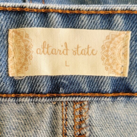 Altar’d State Monana Classic Full Zip Medium Wash Denim Mini Skirt Sz Large NEW - Picture 9 of 12